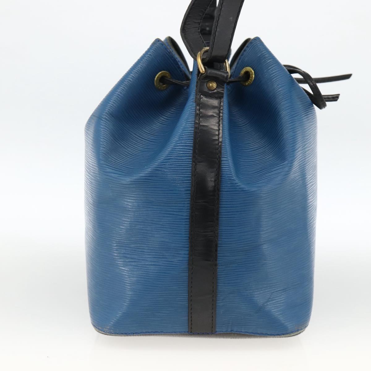 LOUIS VUITTON Epi Petit Noe Shoulder Bag Bicolor Black Blue M44152 Auth ka3051