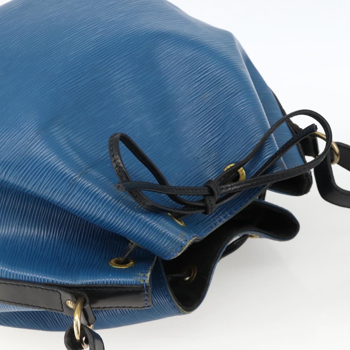 LOUIS VUITTON Epi Petit Noe Shoulder Bag Bicolor Black Blue M44152 Auth ka3051