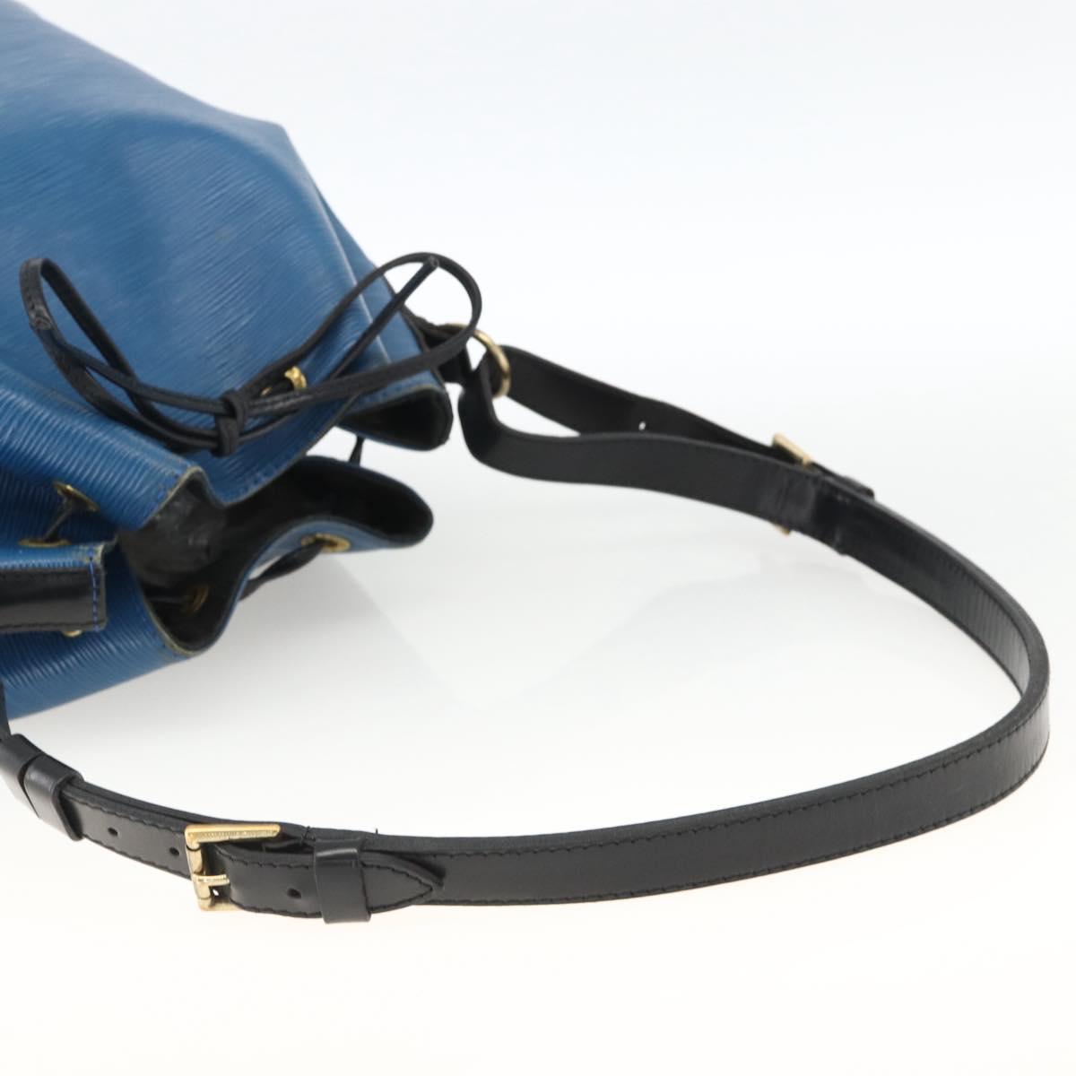 LOUIS VUITTON Epi Petit Noe Shoulder Bag Bicolor Black Blue M44152 Auth ka3051