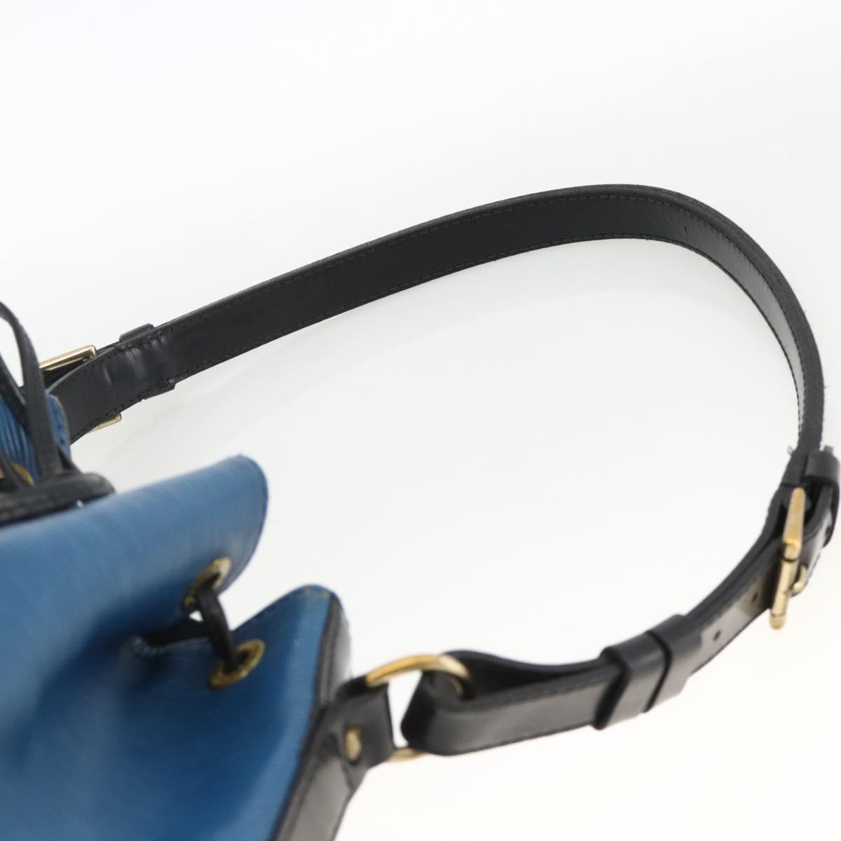 LOUIS VUITTON Epi Petit Noe Shoulder Bag Bicolor Black Blue M44152 Auth ka3051