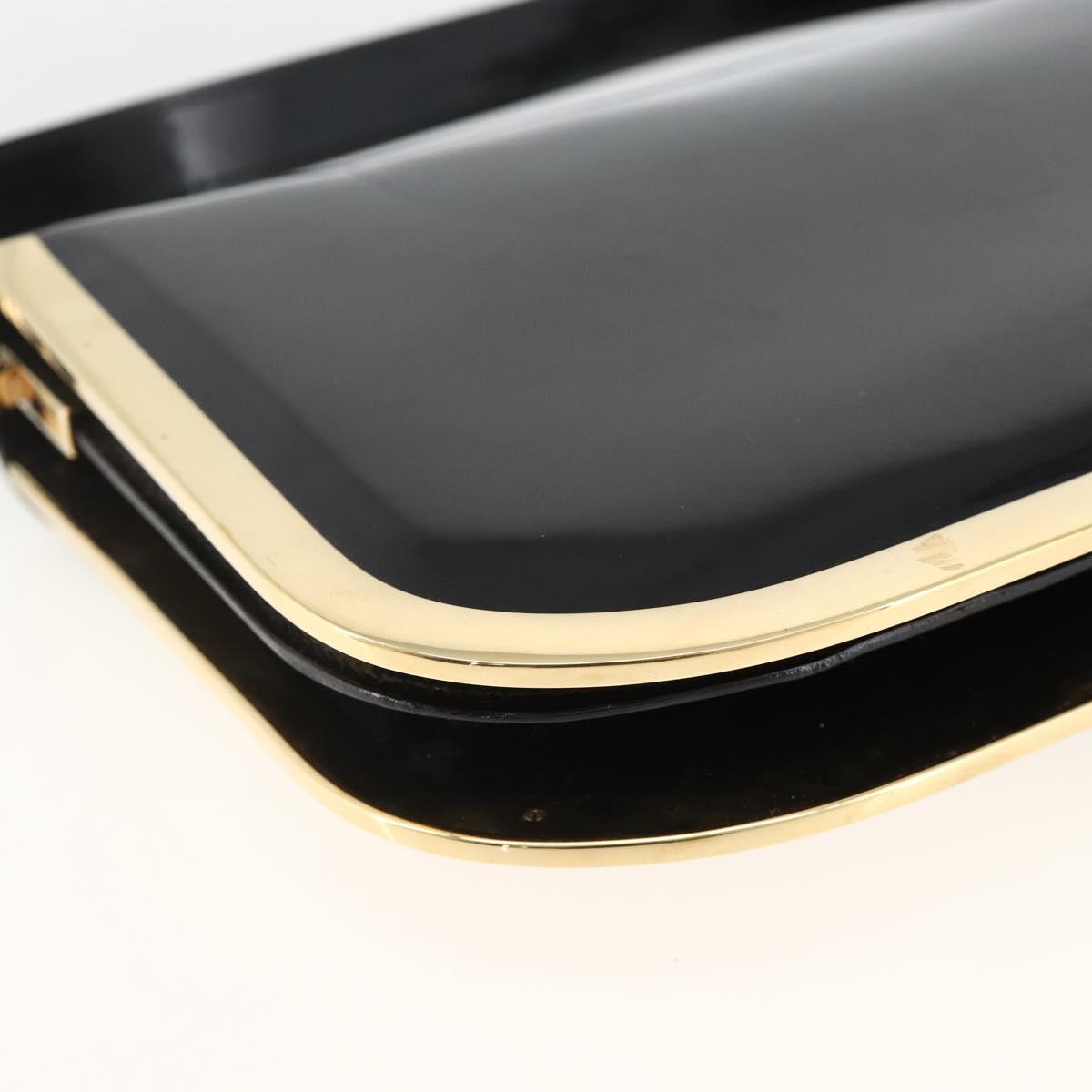 GUCCI Shoulder Bag Patent leather Black Gold 001 2058 1764 0 Auth ka3052