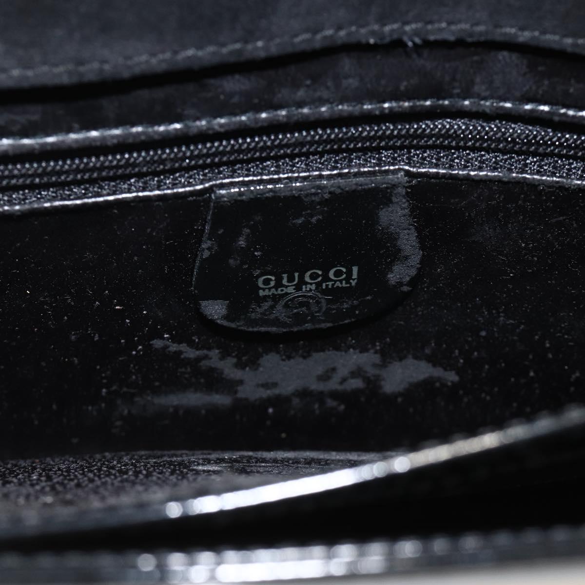 GUCCI Shoulder Bag Patent leather Black Gold 001 2058 1764 0 Auth ka3052