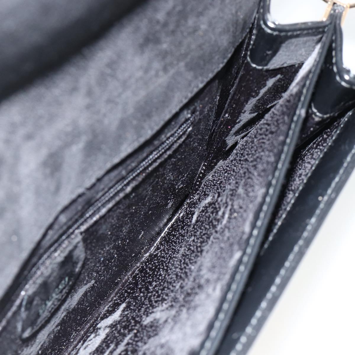 GUCCI Shoulder Bag Patent leather Black Gold 001 2058 1764 0 Auth ka3052