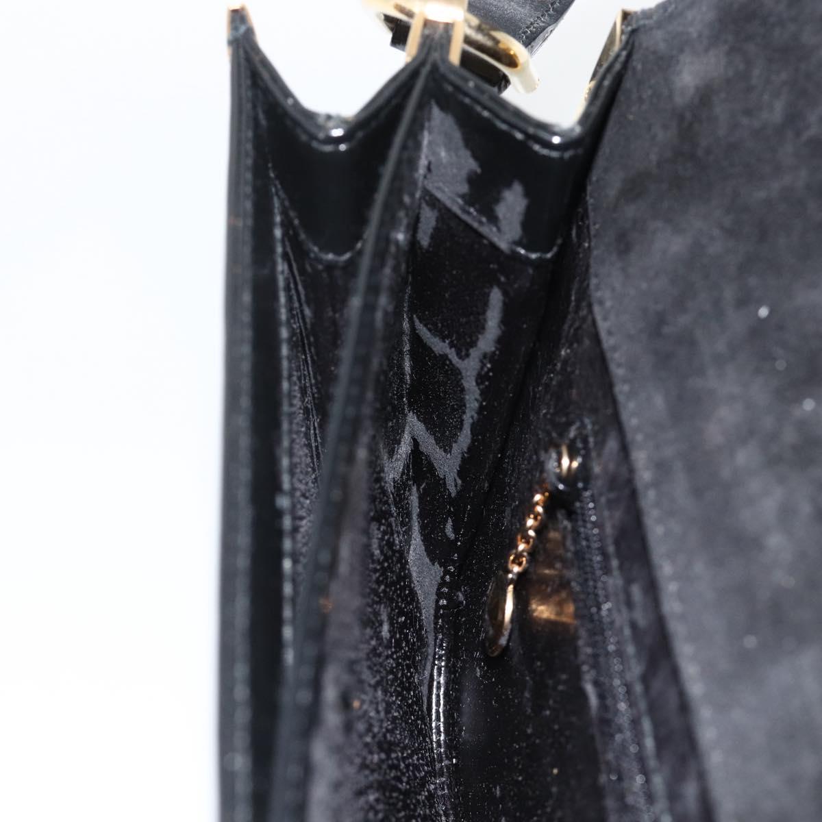 GUCCI Shoulder Bag Patent leather Black Gold 001 2058 1764 0 Auth ka3052