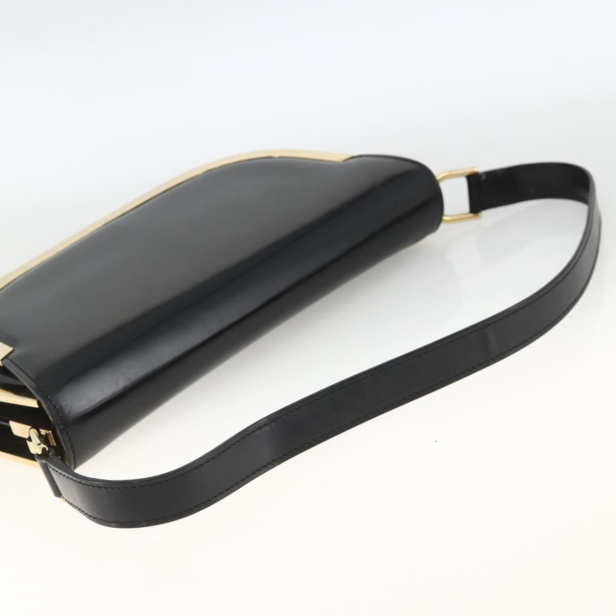 GUCCI Shoulder Bag Patent leather Black Gold 001 2058 1764 0 Auth ka3052