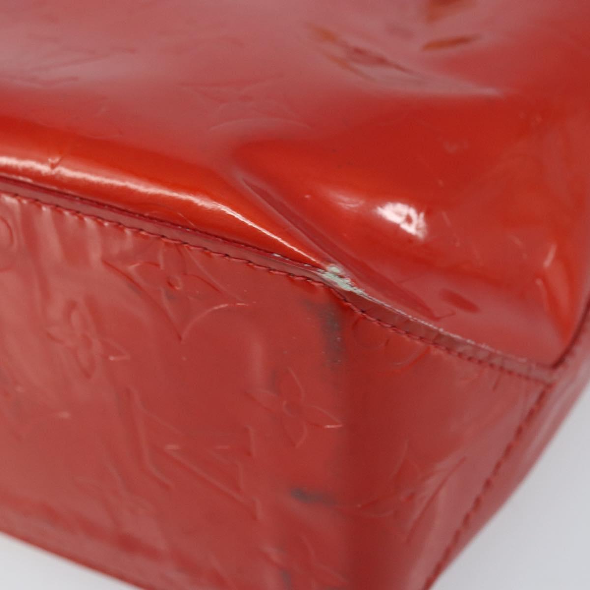 LOUIS VUITTON Monogram Vernis Reade PM Hand Bag Red Rouge M91088 LV Auth ka3053