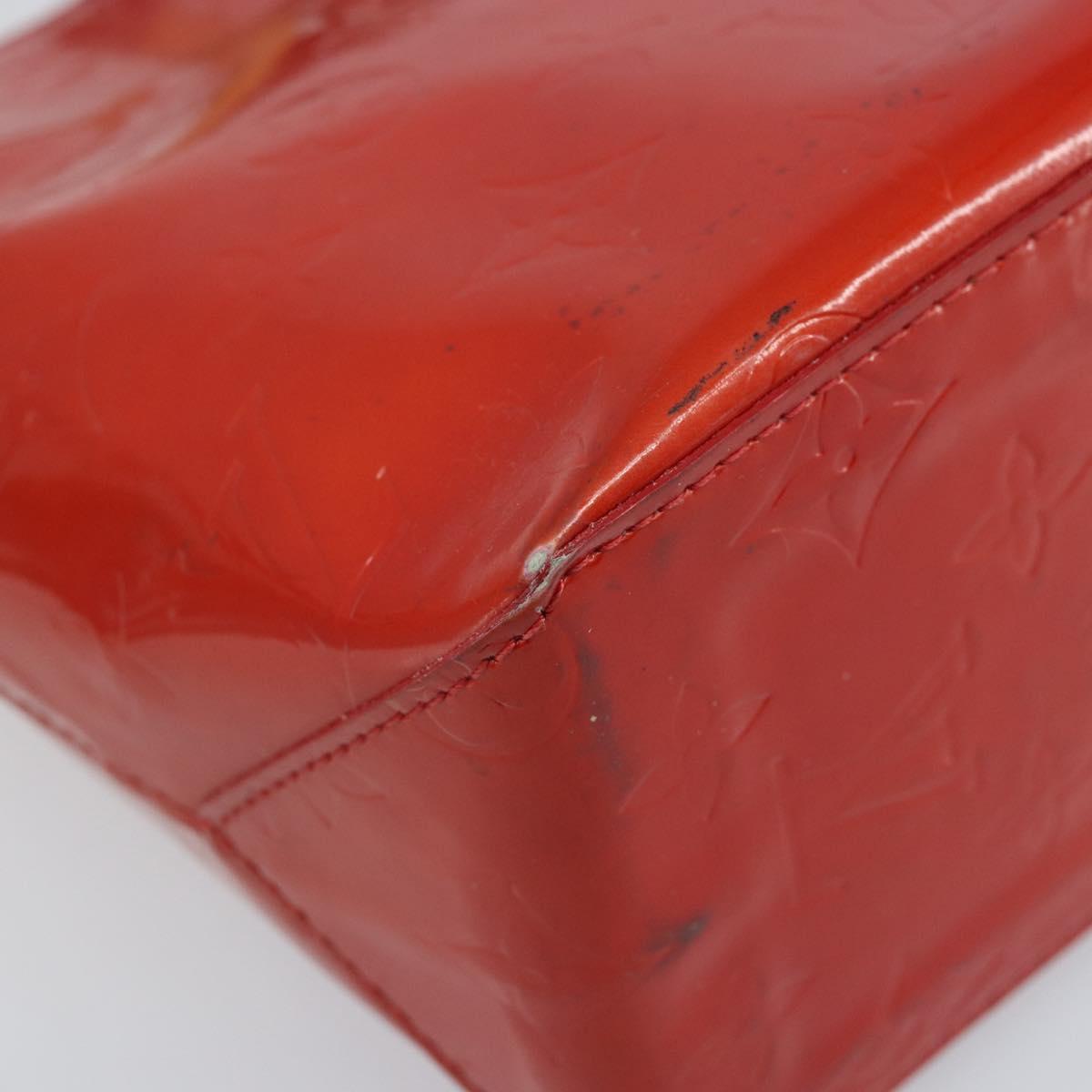 LOUIS VUITTON Monogram Vernis Reade PM Hand Bag Red Rouge M91088 LV Auth ka3053