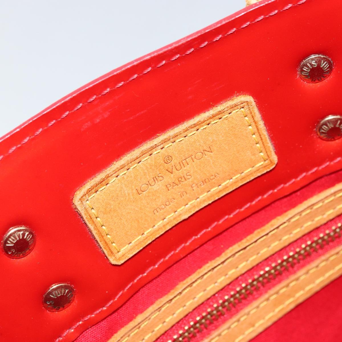 LOUIS VUITTON Monogram Vernis Reade PM Hand Bag Red Rouge M91088 LV Auth ka3053
