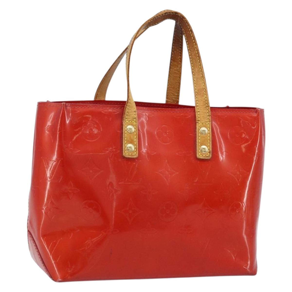 LOUIS VUITTON Monogram Vernis Reade PM Hand Bag Red Rouge M91088 LV Auth ka3053