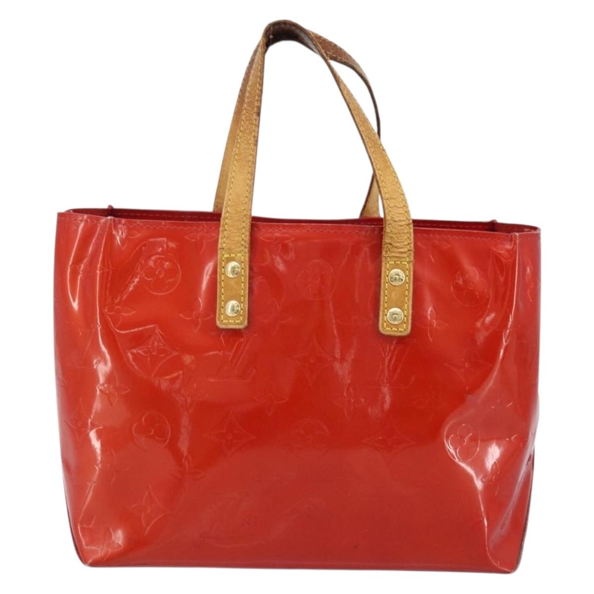 LOUIS VUITTON Monogram Vernis Reade PM Hand Bag Red Rouge M91088 LV Auth ka3053