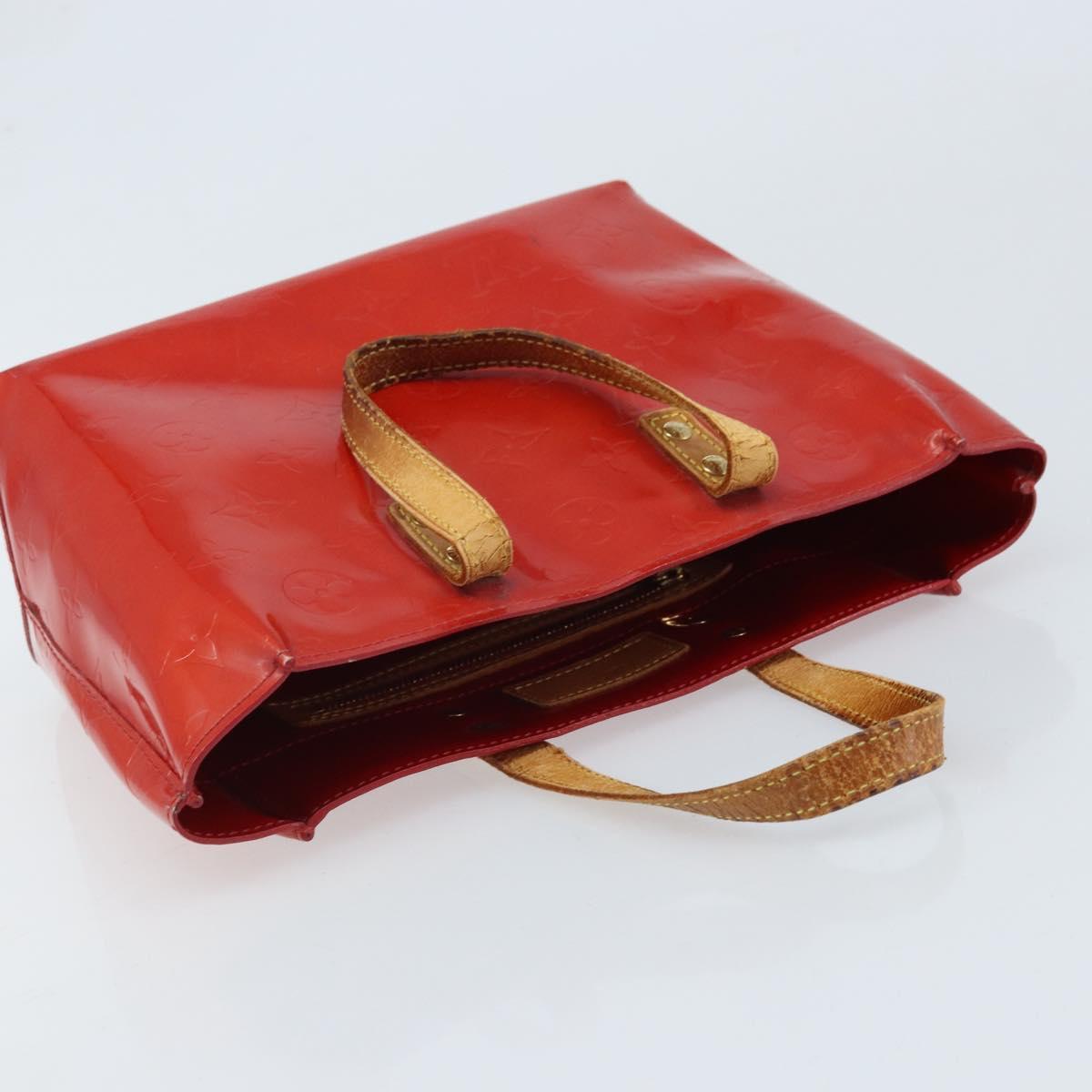 LOUIS VUITTON Monogram Vernis Reade PM Hand Bag Red Rouge M91088 LV Auth ka3053