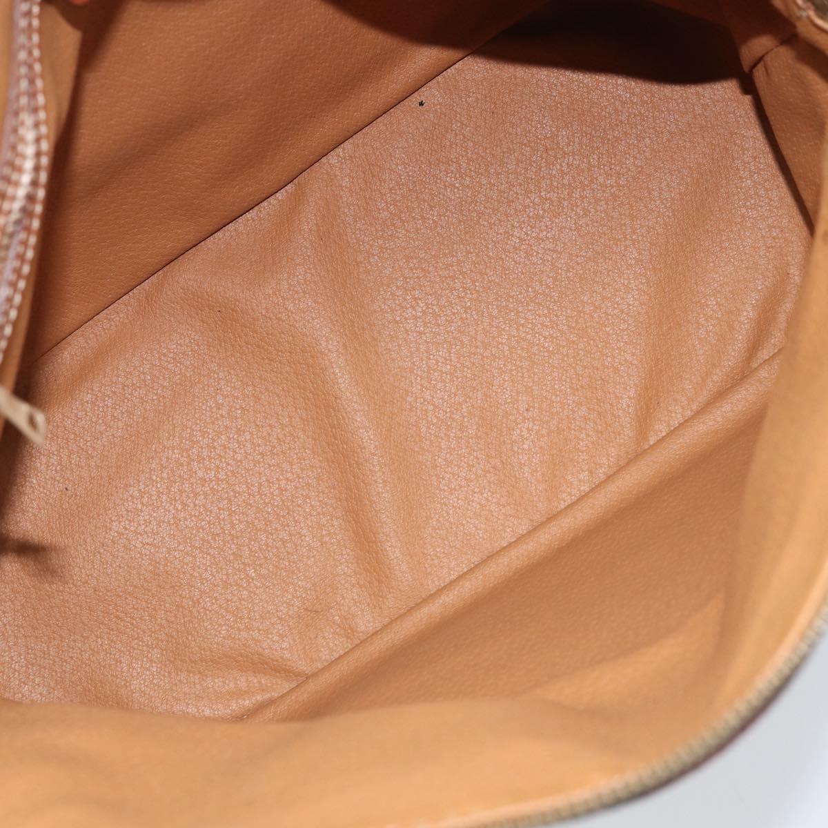 CELINE Macadam Canvas Hand Bag PVC Leather Brown Gold Auth ka3055