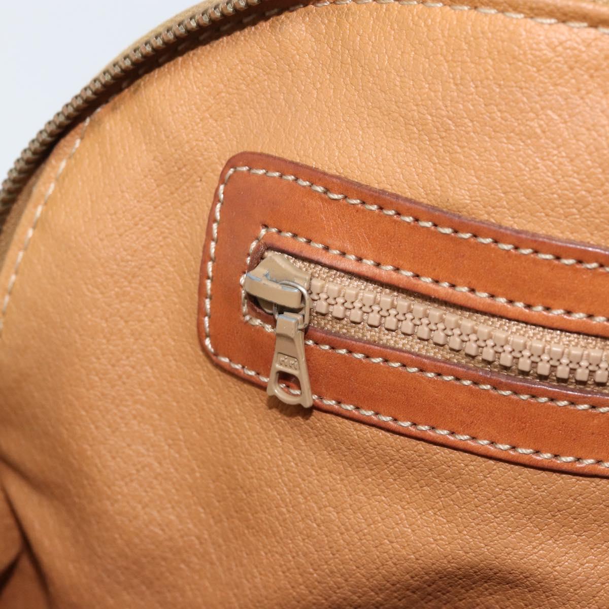 CELINE Macadam Canvas Hand Bag PVC Leather Brown Gold Auth ka3055