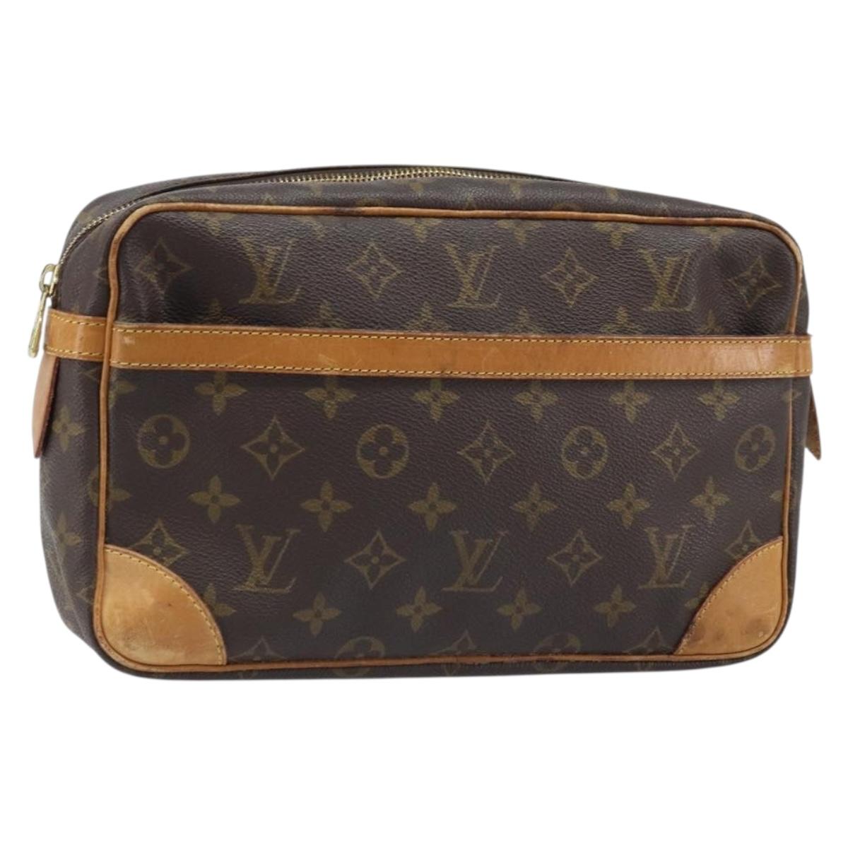 LOUIS VUITTON Monogram Compiegne 28 Clutch Bag M51845 LV Auth ka3057