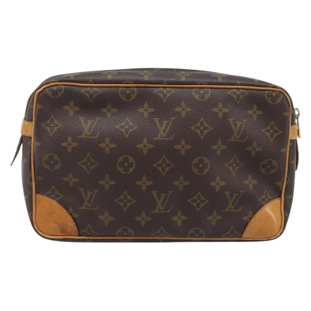 LOUIS VUITTON Monogram Compiegne 28 Clutch Bag M51845 LV Auth ka3057