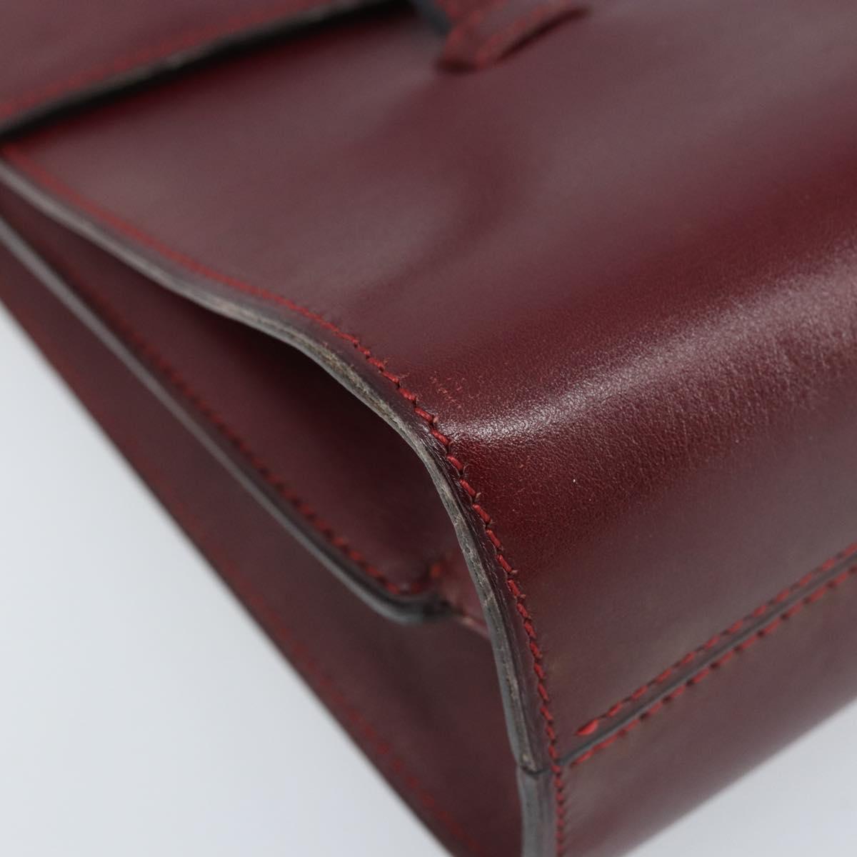 Christian Dior Hand Bag Leather Red Gold Auth ka3061