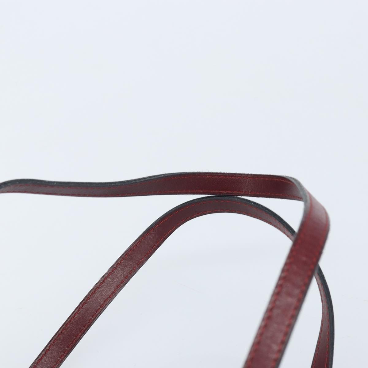 Christian Dior Hand Bag Leather Red Gold Auth ka3061