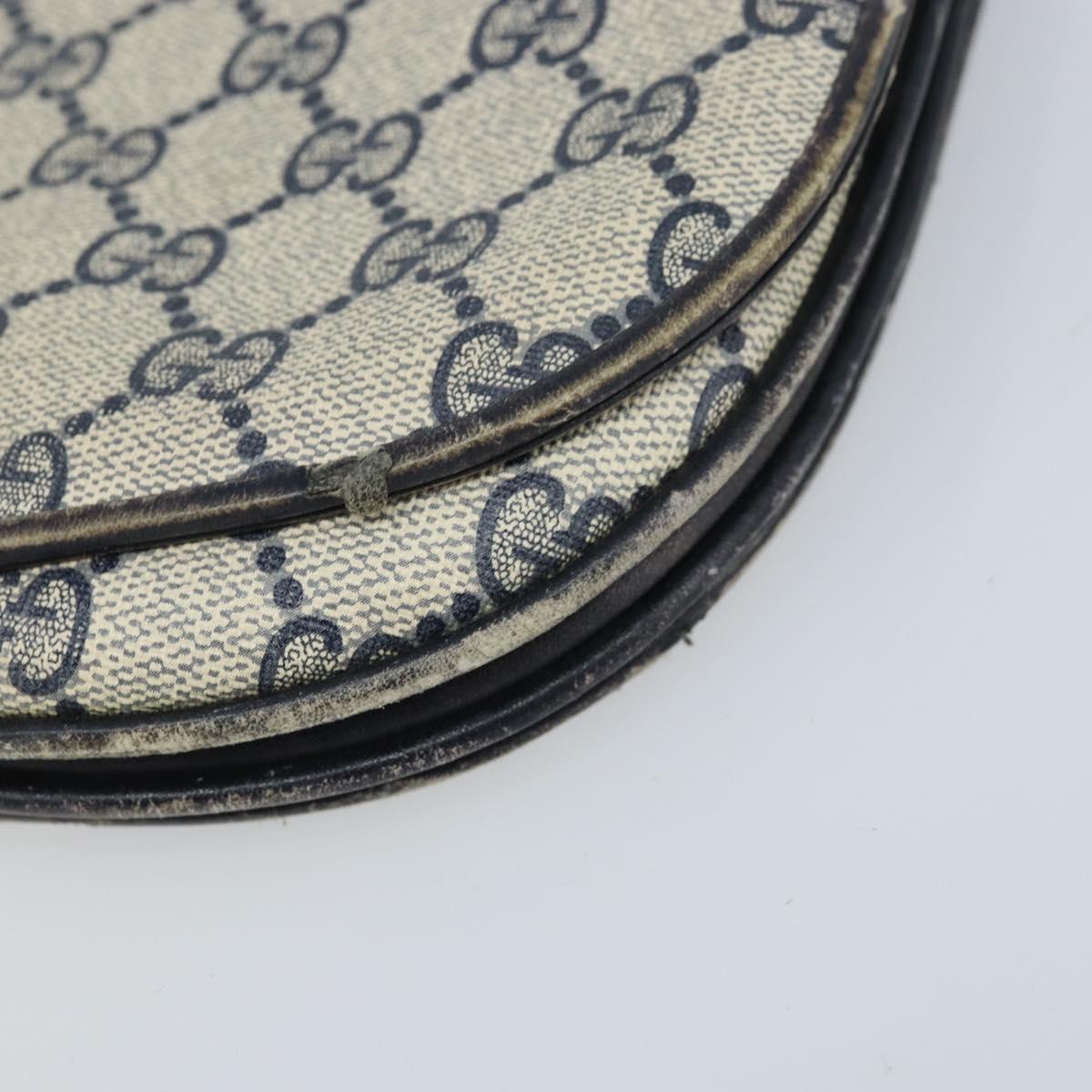 GUCCI GG Supreme Shoulder Bag PVC Navy Gold Auth ka3065