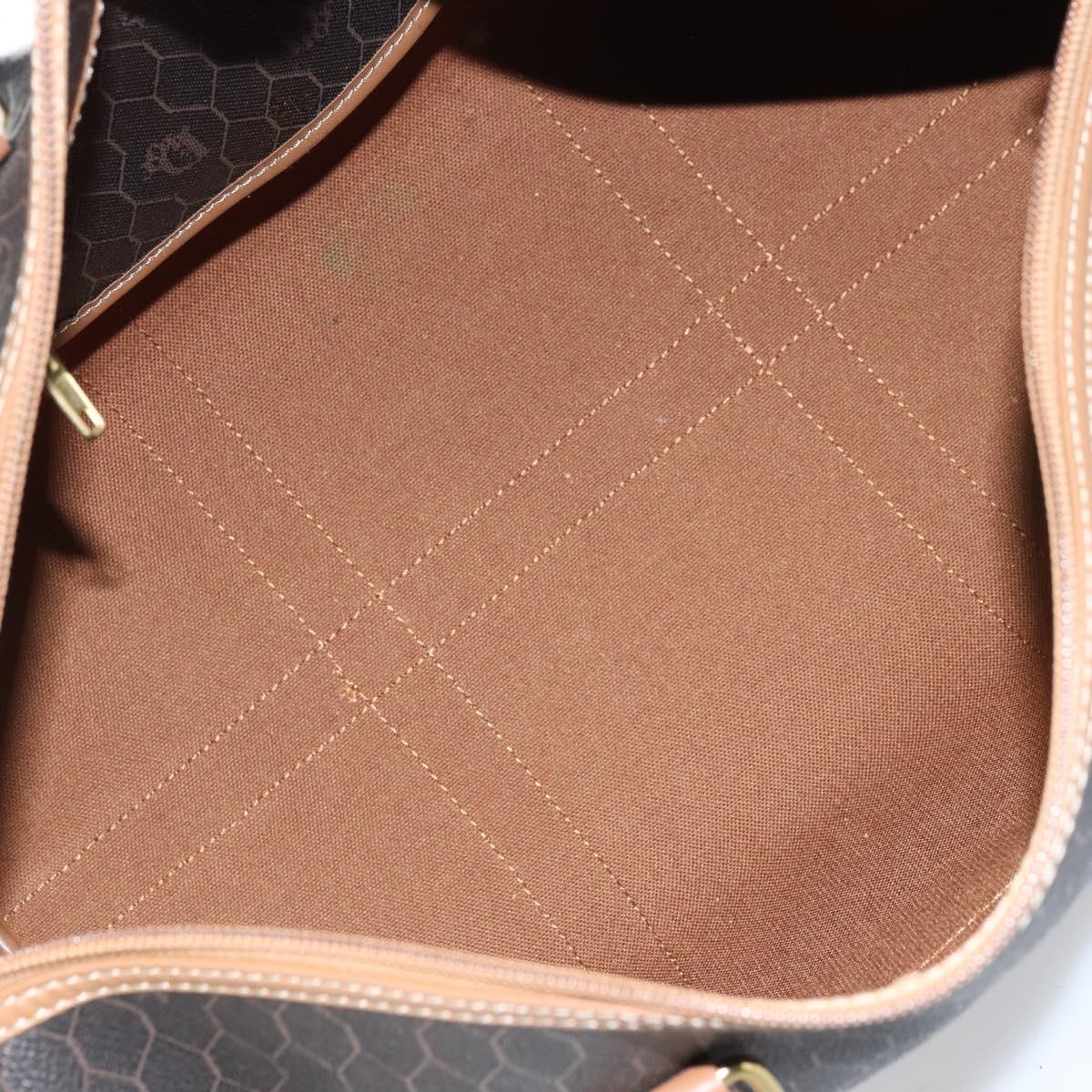 Christian Dior Honeycomb Canvas Hand Bag PVC Black Gold Auth ka3068A