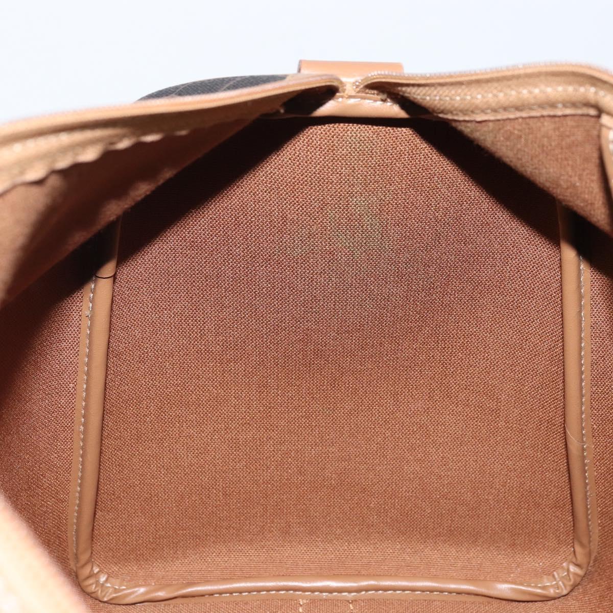 Christian Dior Honeycomb Canvas Hand Bag PVC Black Gold Auth ka3068A