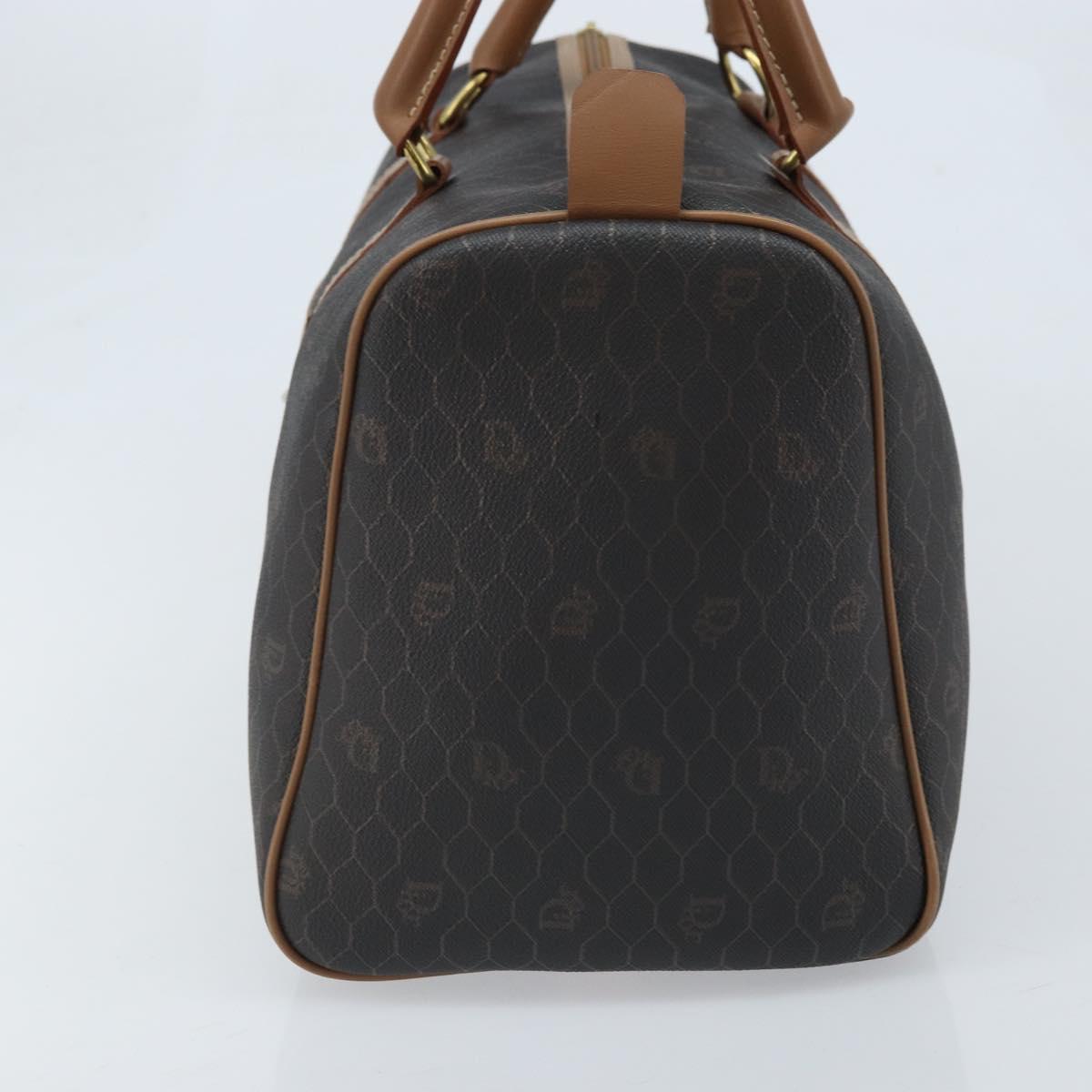 Christian Dior Honeycomb Canvas Hand Bag PVC Black Gold Auth ka3068A