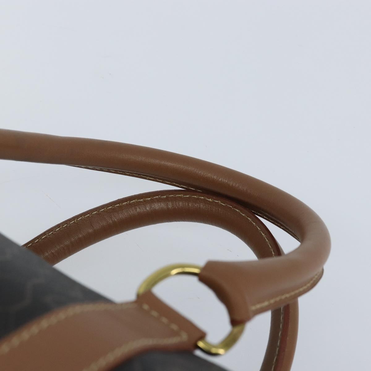 Christian Dior Honeycomb Canvas Hand Bag PVC Black Gold Auth ka3068A