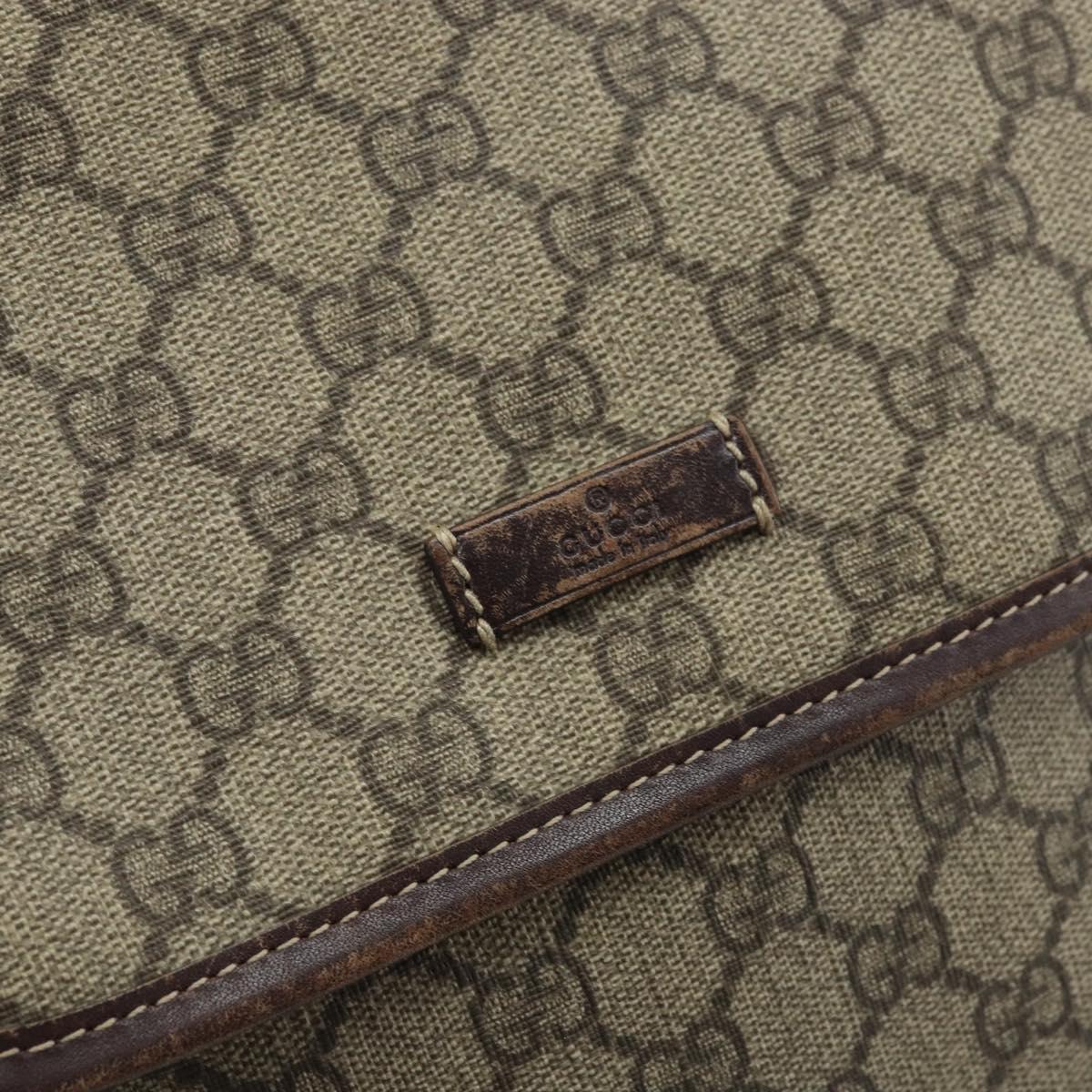 GUCCI GG Supreme Shoulder Bag PVC Gold Beige 223666 Auth ka3073A