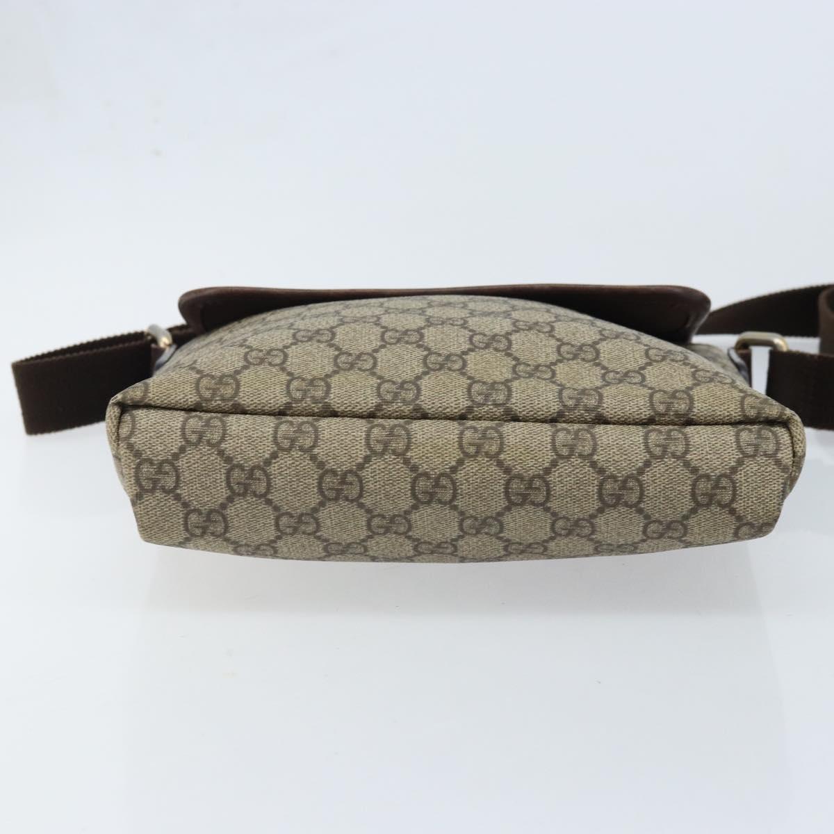 GUCCI GG Supreme Shoulder Bag PVC Gold Beige 223666 Auth ka3073A