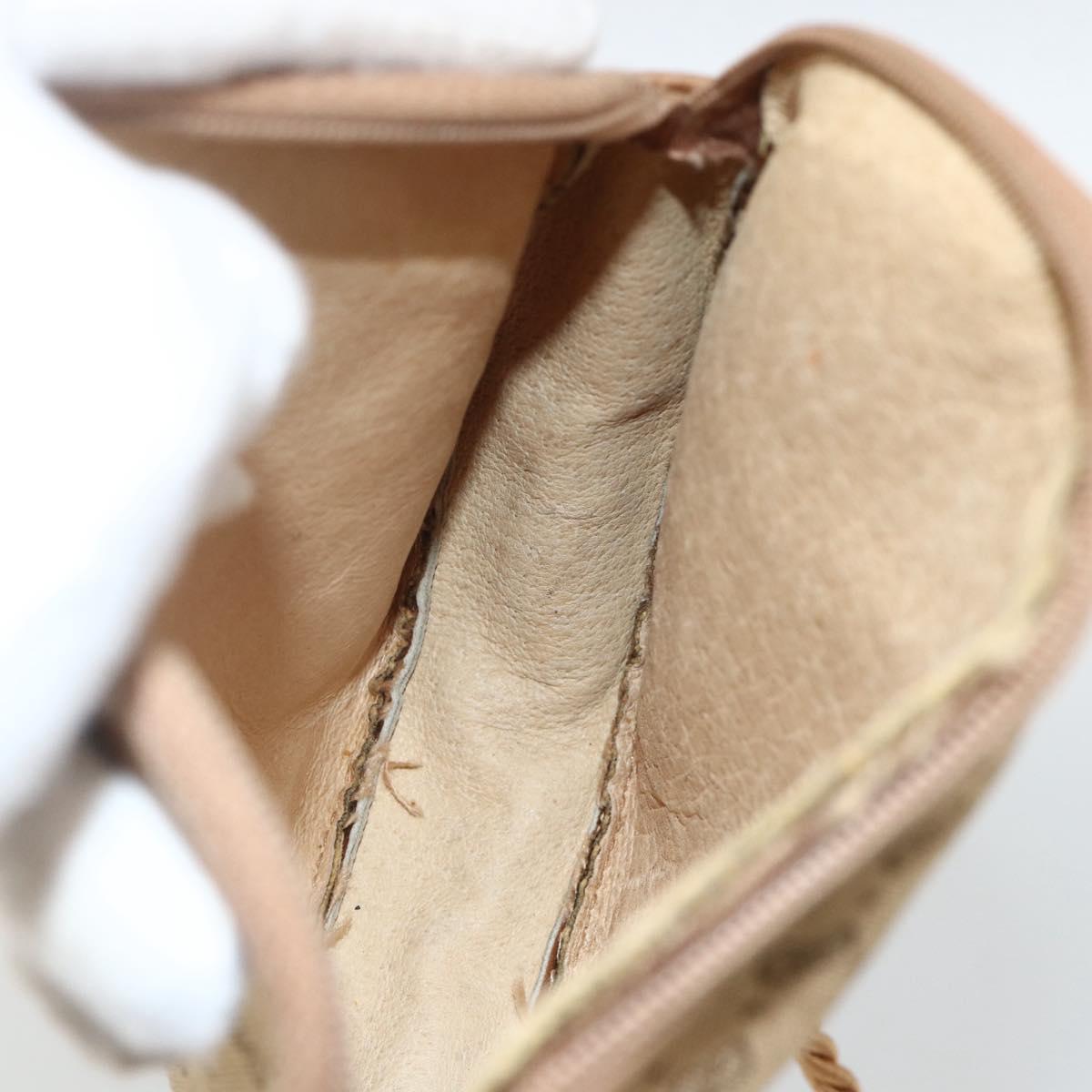 GUCCI Micro GG Canvas Shoulder Bag Beige Gold Auth ka3074