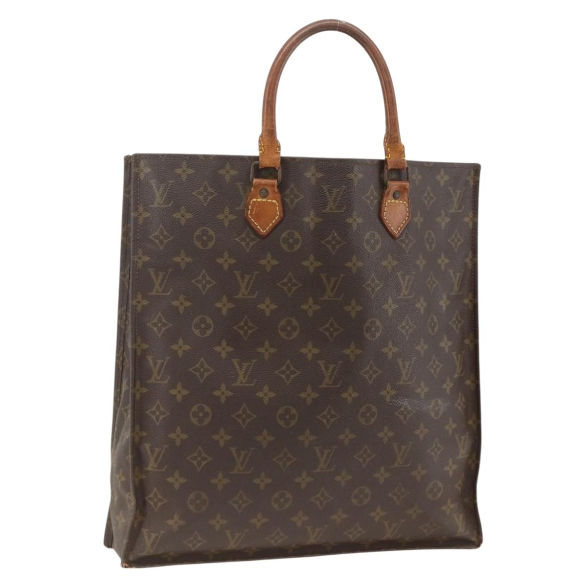 LOUIS VUITTON Monogram Sac Plat Hand Bag M51140 LV Auth ka3078