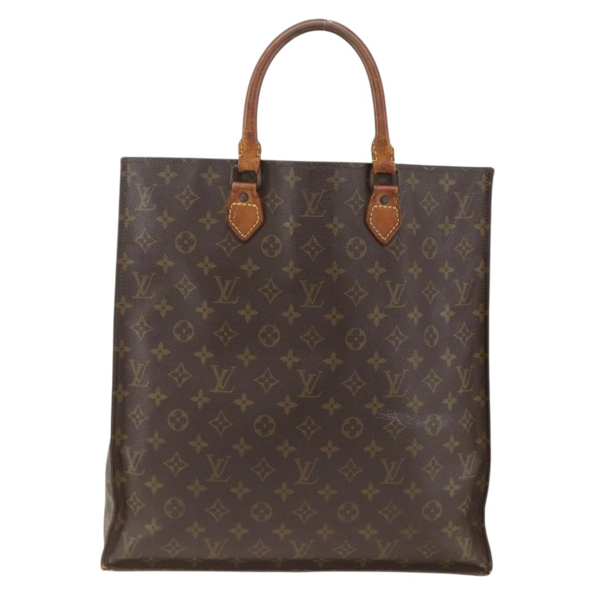 LOUIS VUITTON Monogram Sac Plat Hand Bag M51140 LV Auth ka3078