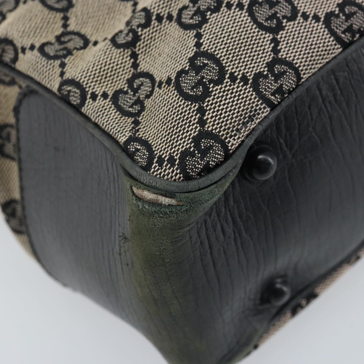 GUCCI GG Canvas Bamboo Hand Bag Beige 112530 Auth ka3079