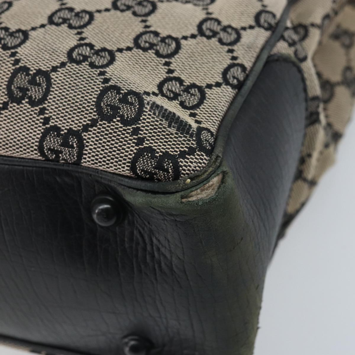 GUCCI GG Canvas Bamboo Hand Bag Beige 112530 Auth ka3079