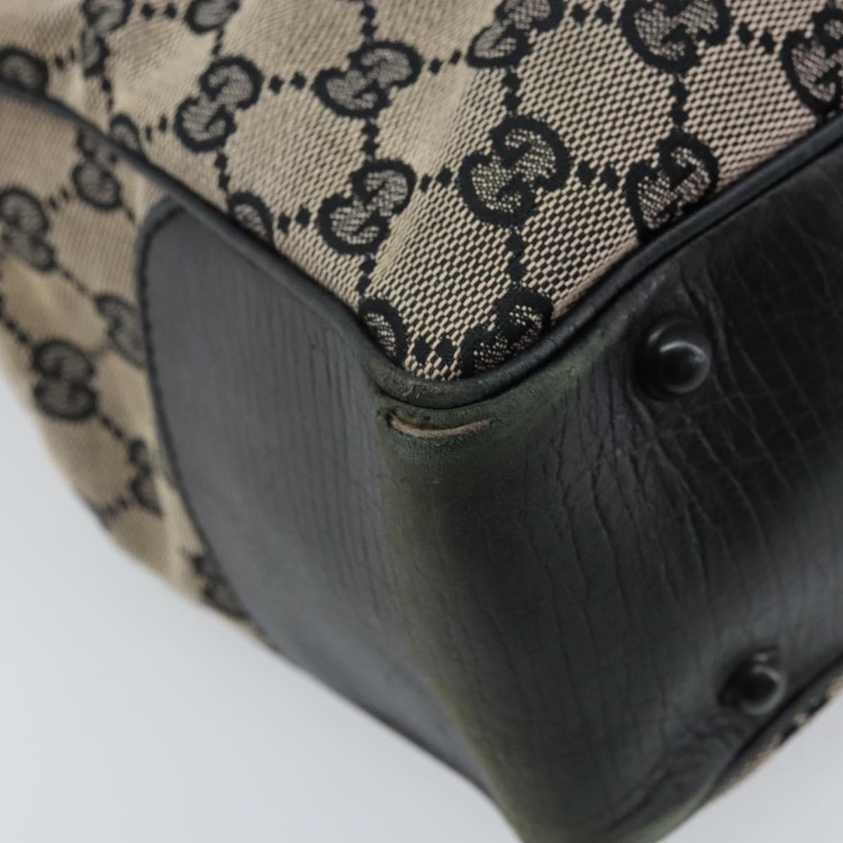 GUCCI GG Canvas Bamboo Hand Bag Beige 112530 Auth ka3079