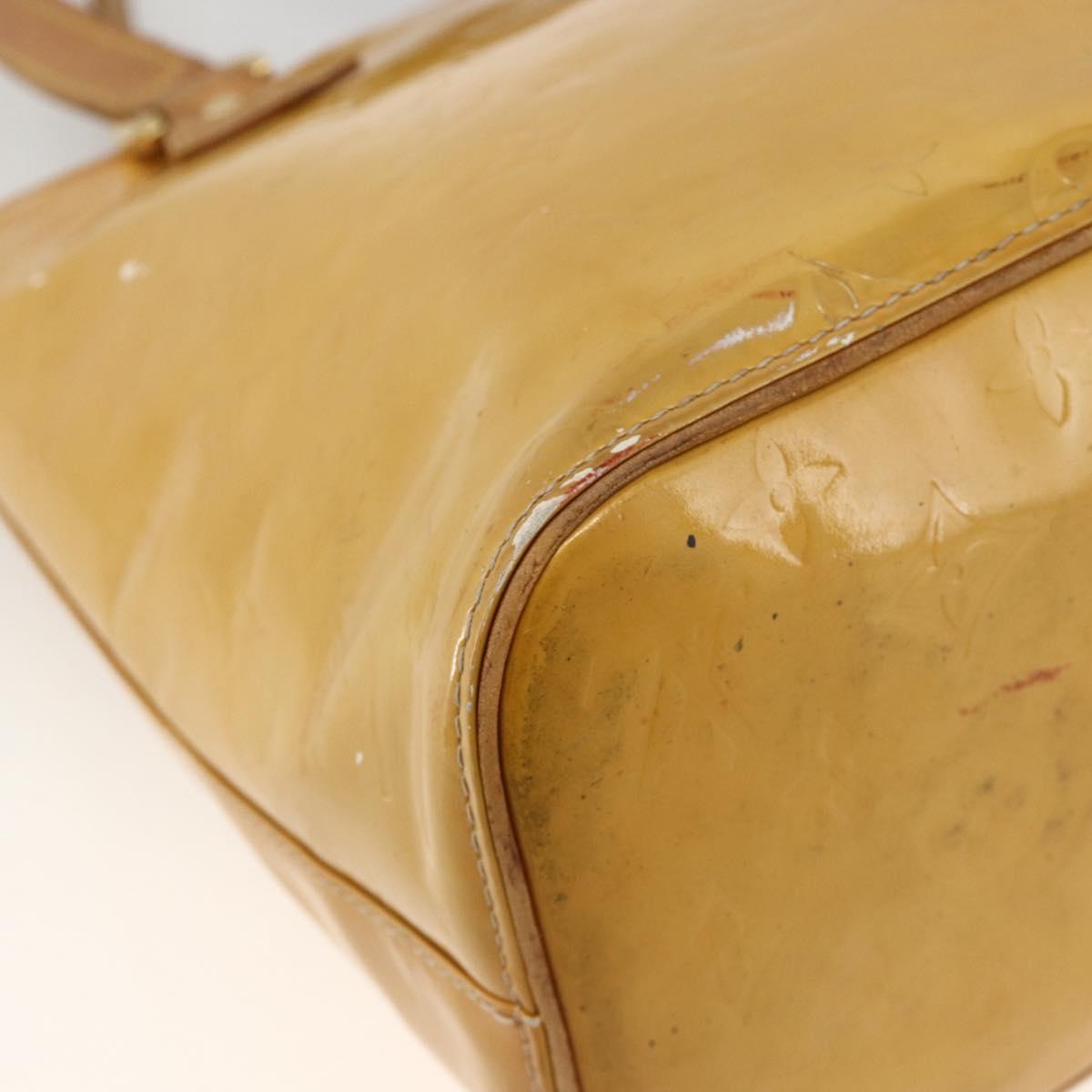 LOUIS VUITTON Monogram Vernis Houston Hand Bag Beige M91004 LV Auth ka3081