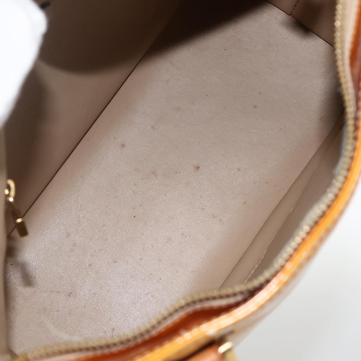 LOUIS VUITTON Monogram Vernis Houston Hand Bag Beige M91004 LV Auth ka3081