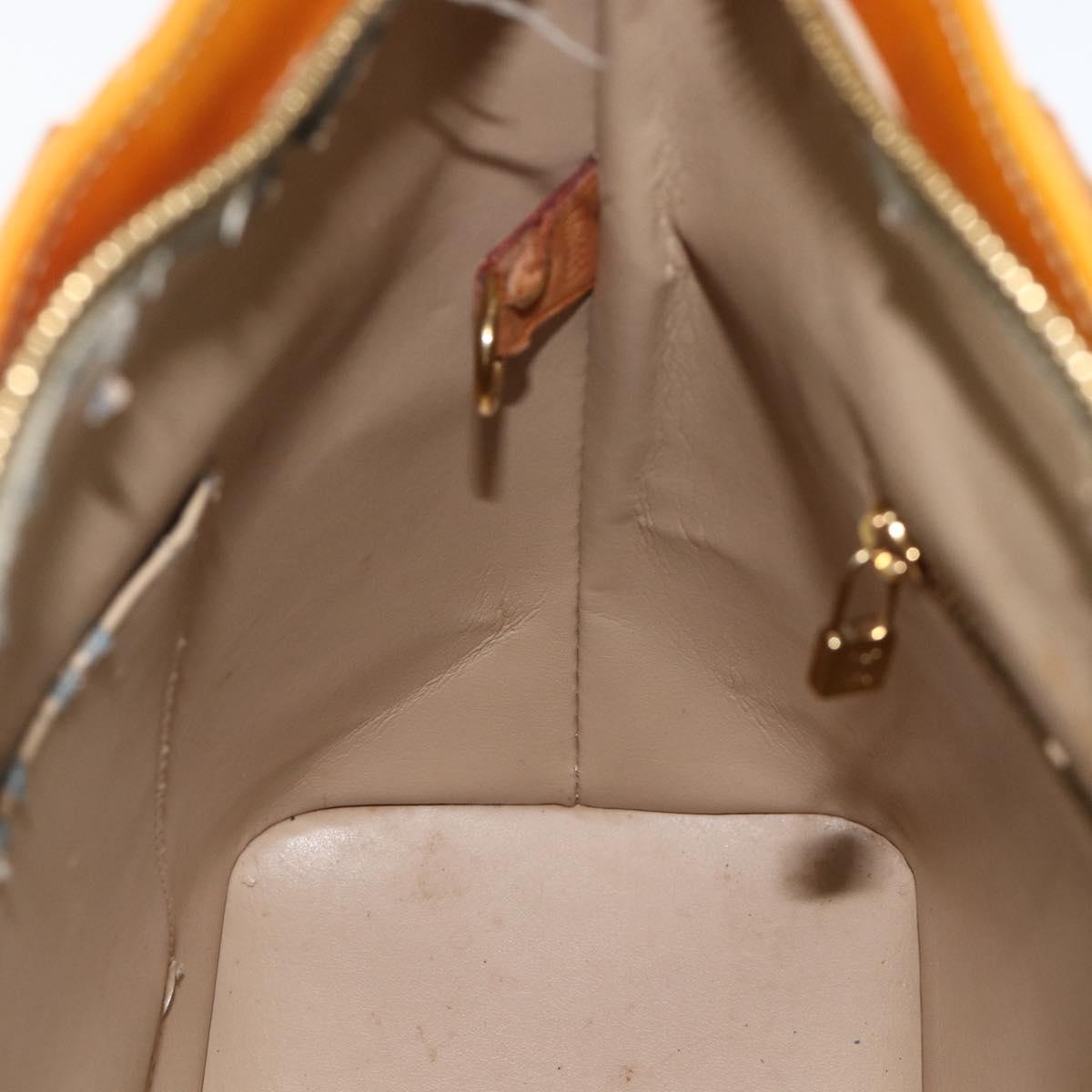 LOUIS VUITTON Monogram Vernis Houston Hand Bag Beige M91004 LV Auth ka3081