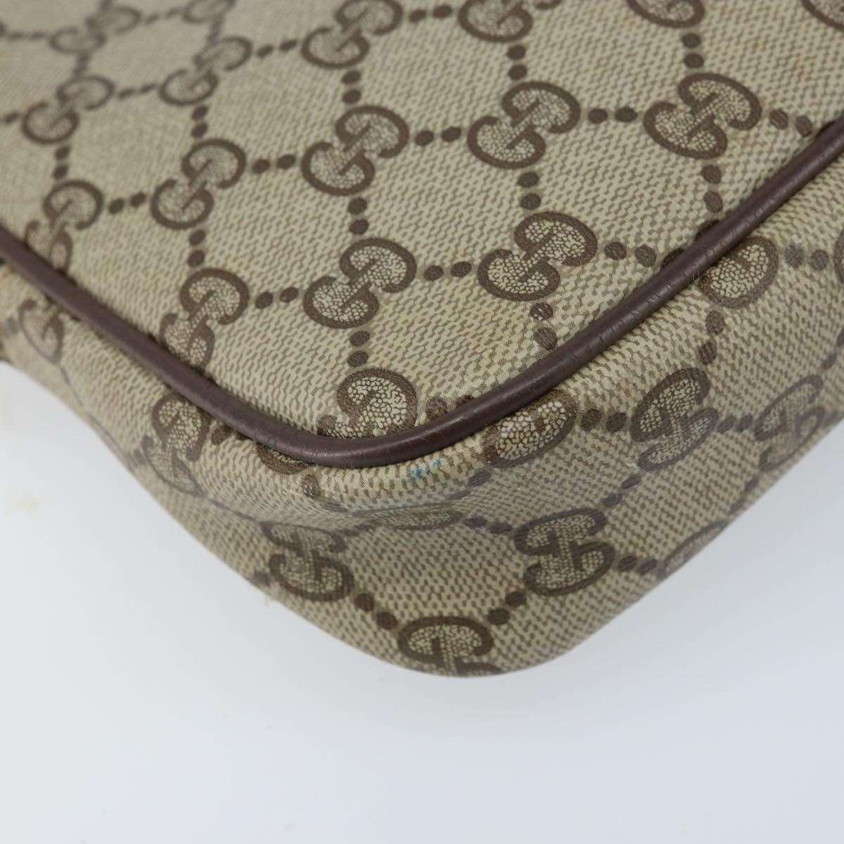 GUCCI GG Supreme Shoulder Bag PVC Beige Gold 97 02 068 Auth ka3083