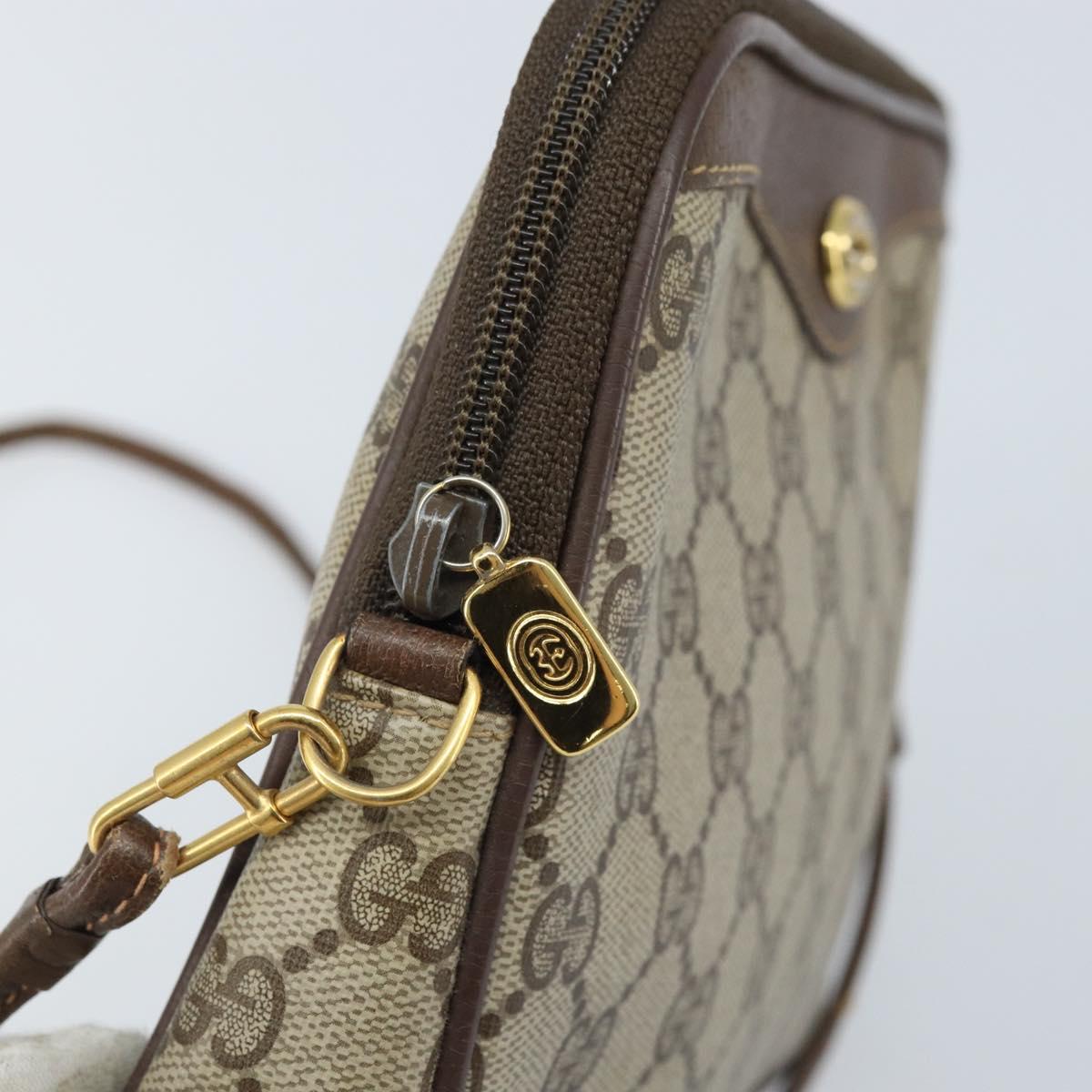 GUCCI GG Supreme Shoulder Bag PVC Beige Gold 97 02 068 Auth ka3083