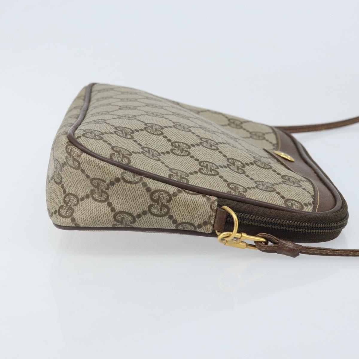 GUCCI GG Supreme Shoulder Bag PVC Beige Gold 97 02 068 Auth ka3083