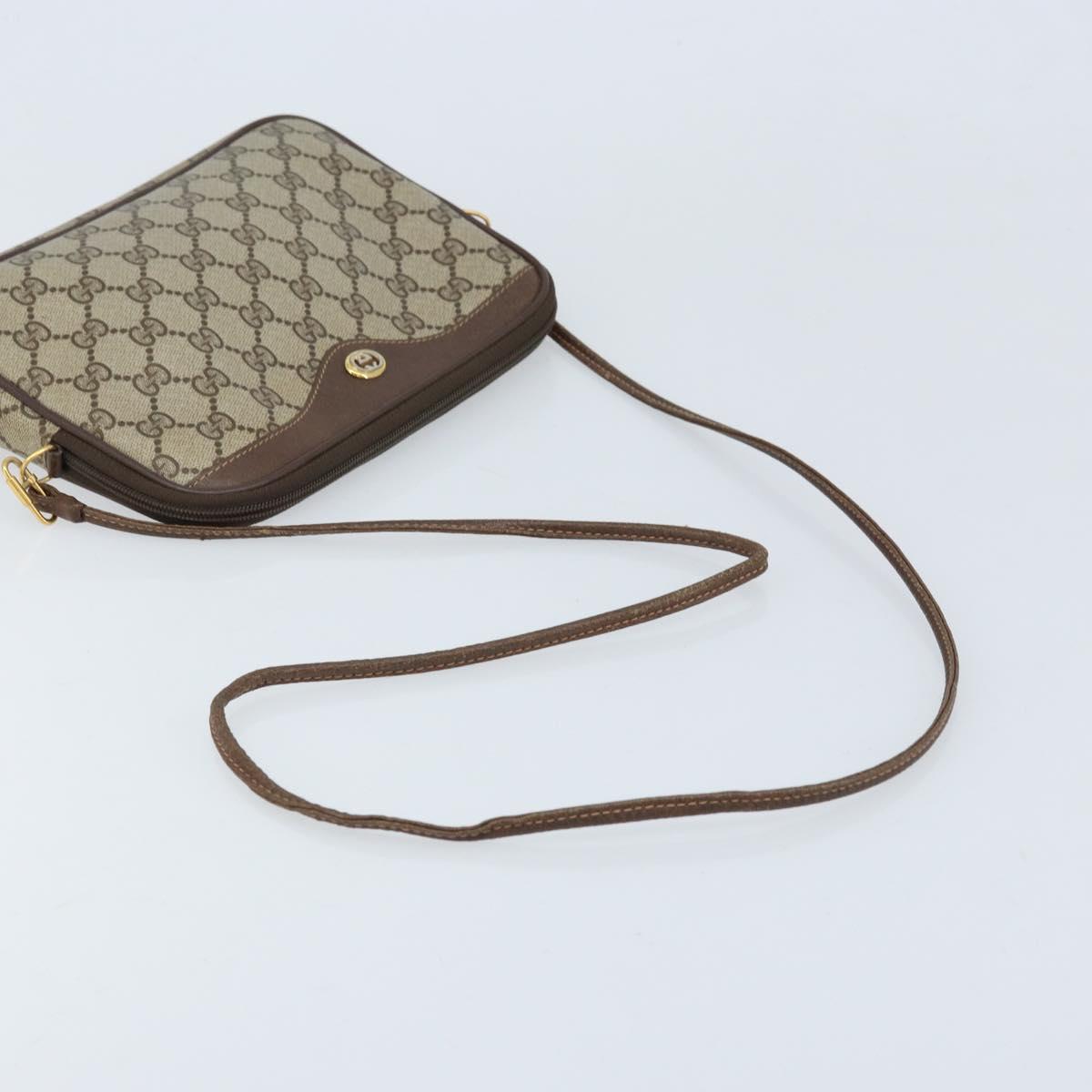 GUCCI GG Supreme Shoulder Bag PVC Beige Gold 97 02 068 Auth ka3083