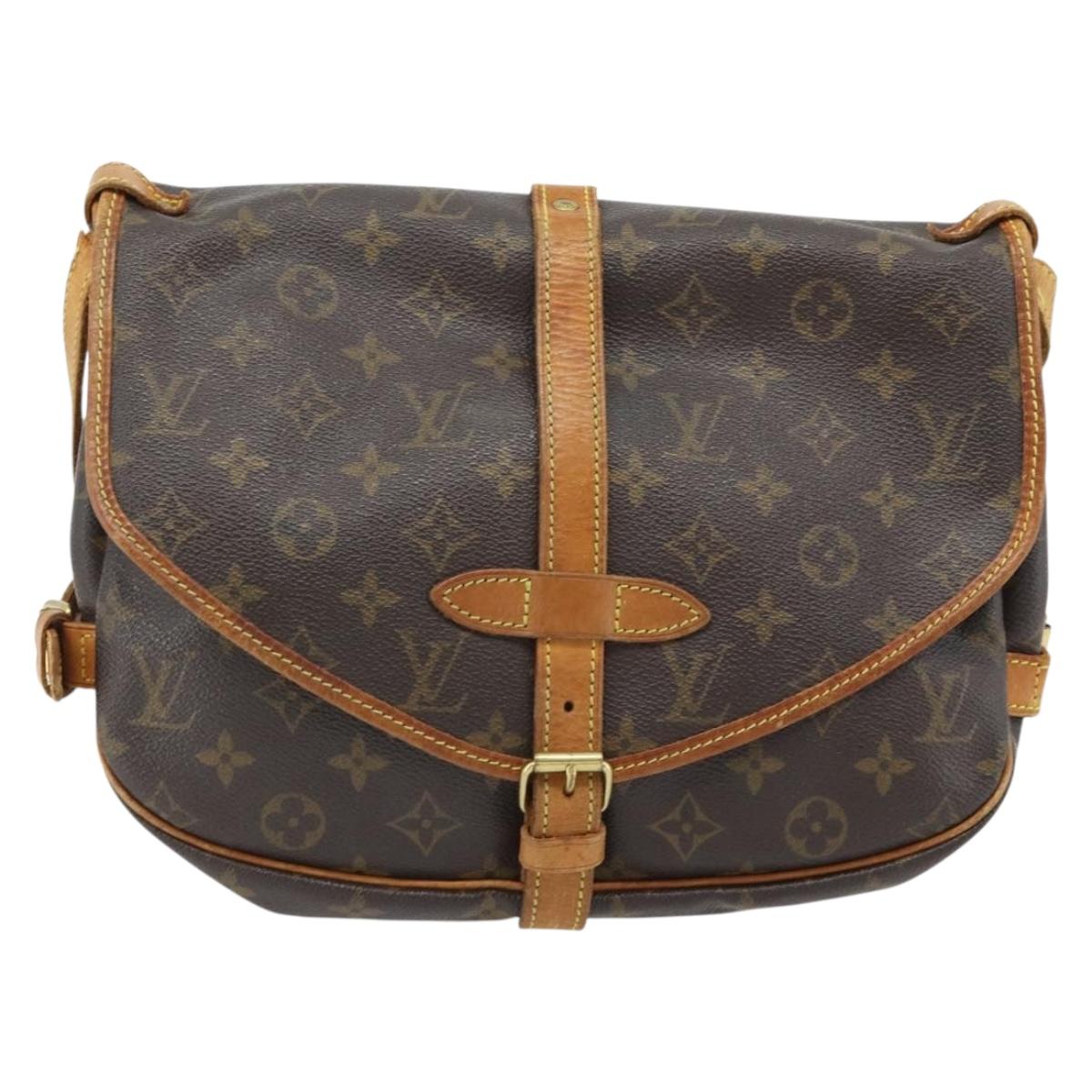 LOUIS VUITTON Monogram Saumur 30 Shoulder Bag M42256 LV Auth ka3095