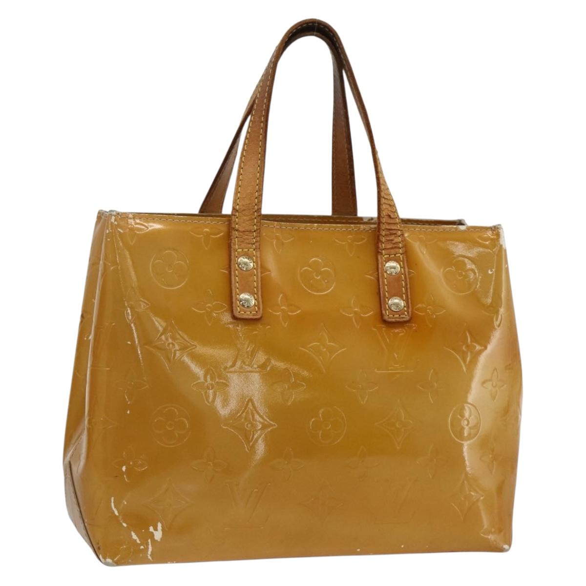 LOUIS VUITTON Monogram Vernis Reade PM Hand Bag Beige M91144 LV Auth ka3100