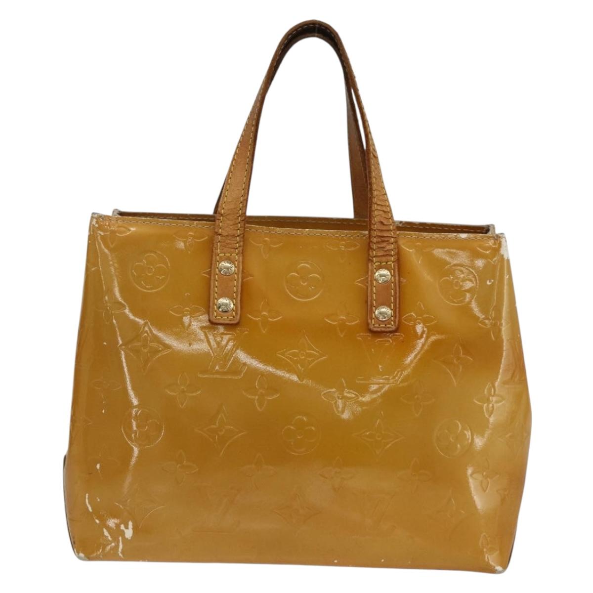 LOUIS VUITTON Monogram Vernis Reade PM Hand Bag Beige M91144 LV Auth ka3100