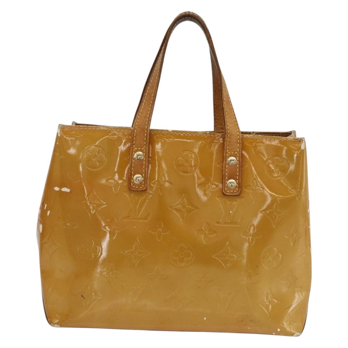 LOUIS VUITTON Monogram Vernis Reade PM Hand Bag Beige M91144 LV Auth ka3100