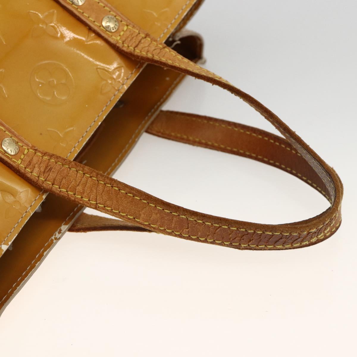 LOUIS VUITTON Monogram Vernis Reade PM Hand Bag Beige M91144 LV Auth ka3100