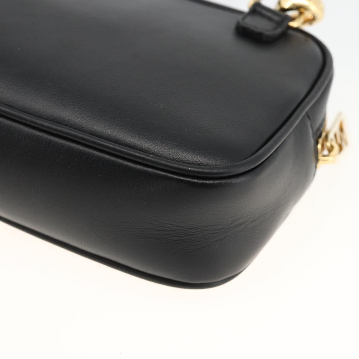 FENDI Versace collaboration Shoulder Bag Leather Black Gold Auth ka3101V