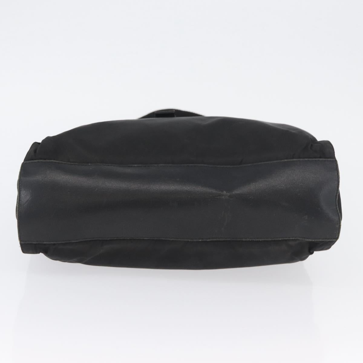 PRADA Tote Bag Nylon Black Silver Auth ka3110