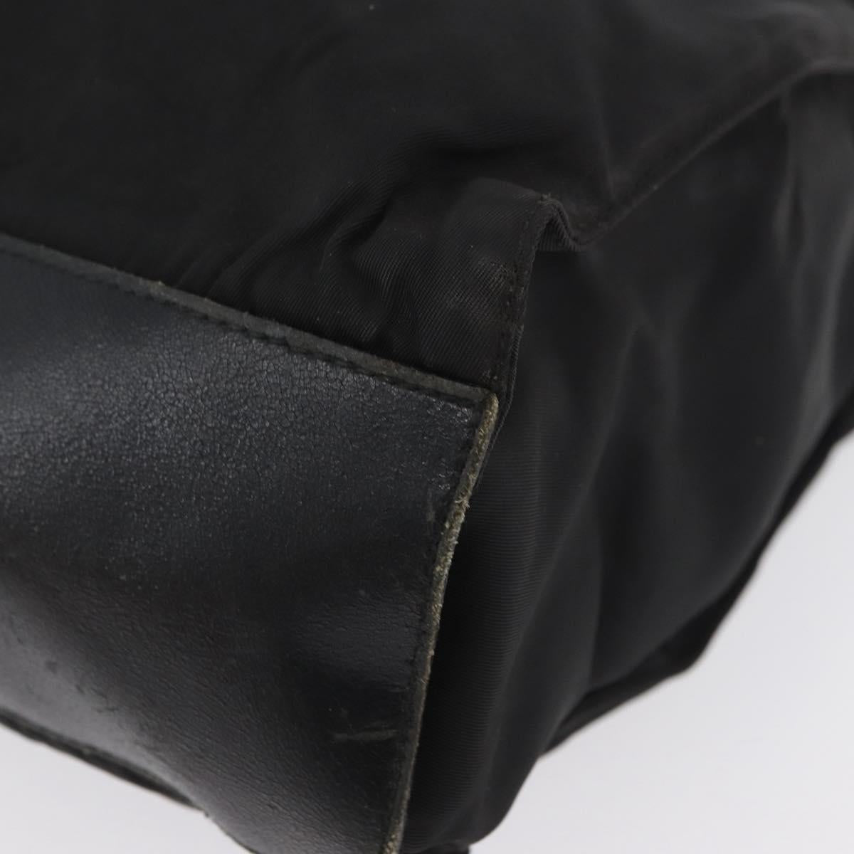PRADA Tote Bag Nylon Black Silver Auth ka3110