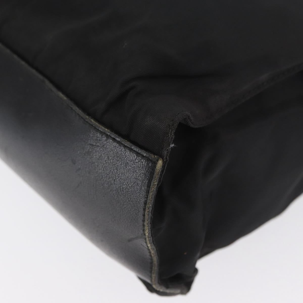 PRADA Tote Bag Nylon Black Silver Auth ka3110